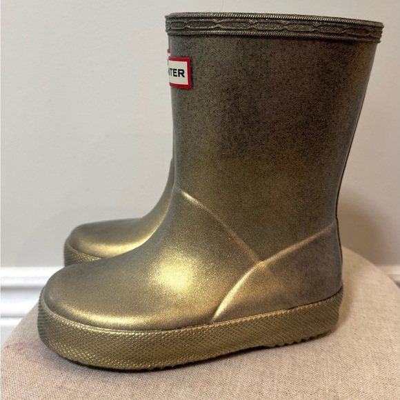 HUNTER Original Kids Metallic Gold Rain Boots (Toddler US 7) - Picture 5 of 11